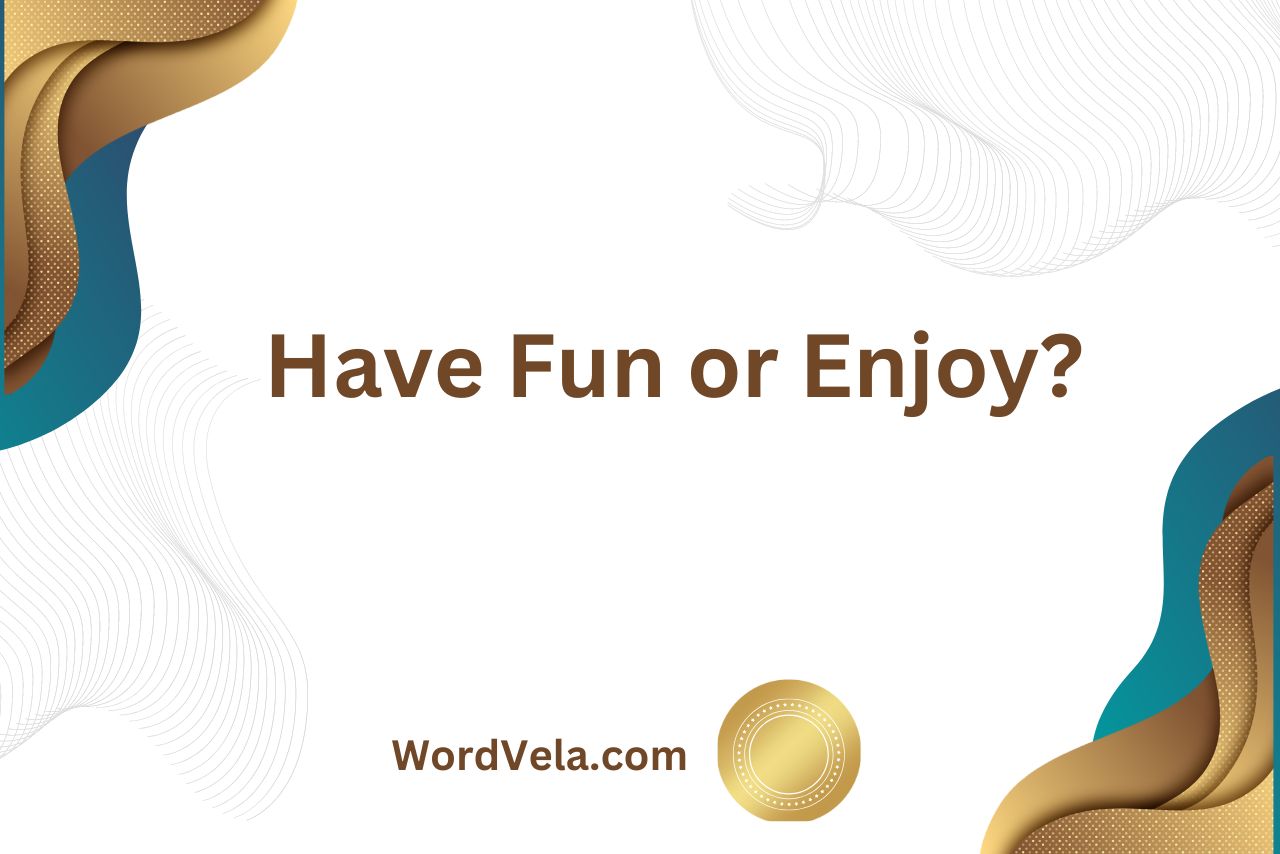 Have Fun or Enjoy? What’s the Difference?