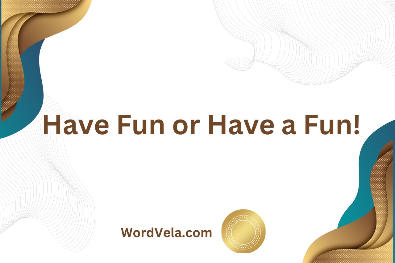 Have Fun or Have a Fun! What’s the Difference?