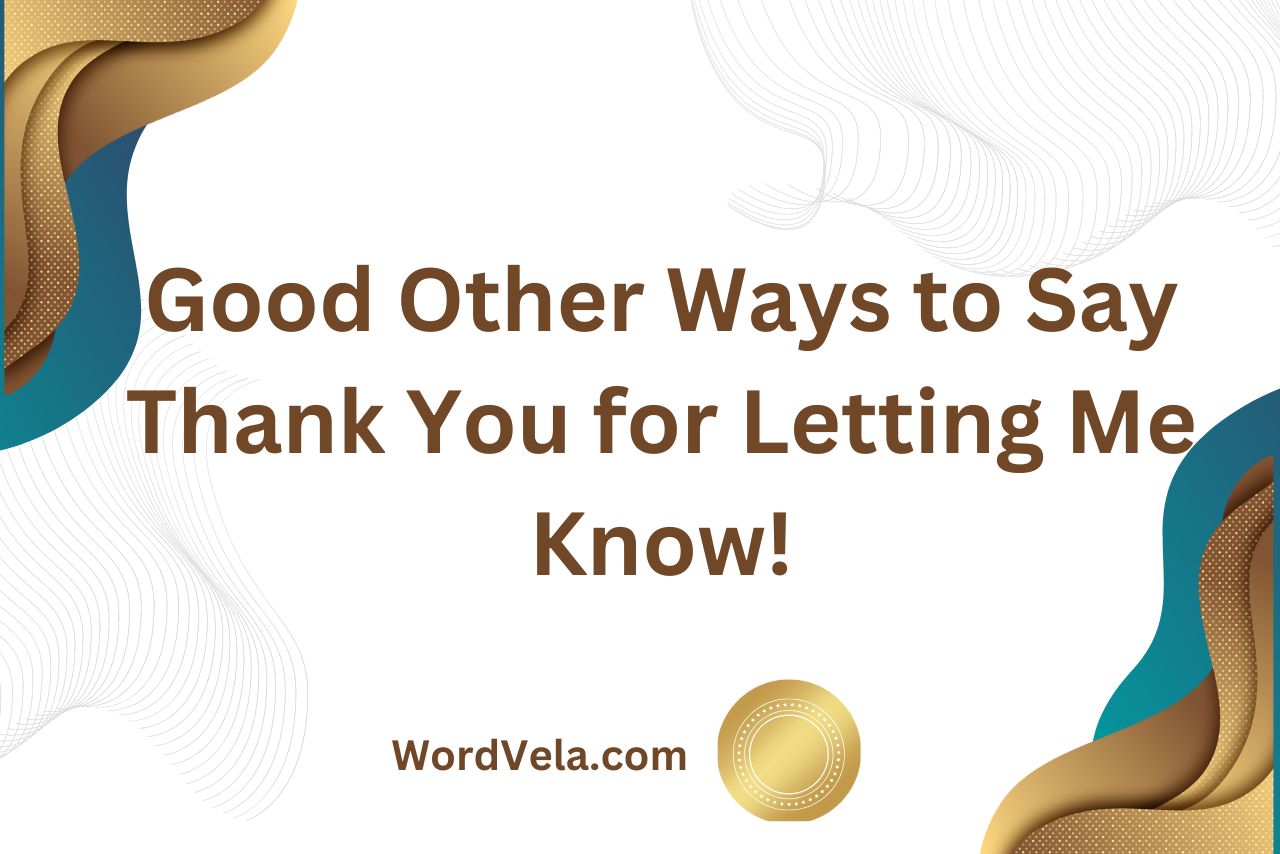 Other Ways to Say Thank You for Letting Me Know!