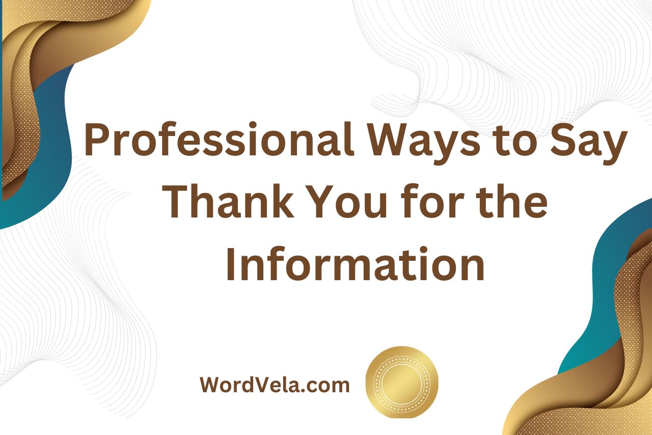 Professional Ways to Say Thank You for the Information