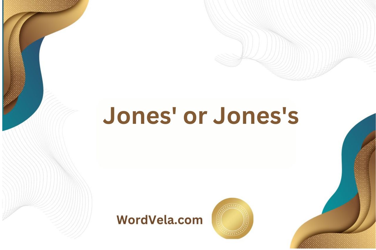 Jones' or Jones's