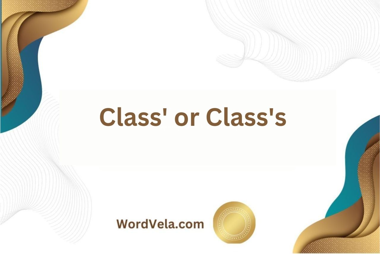 Class' or Class's