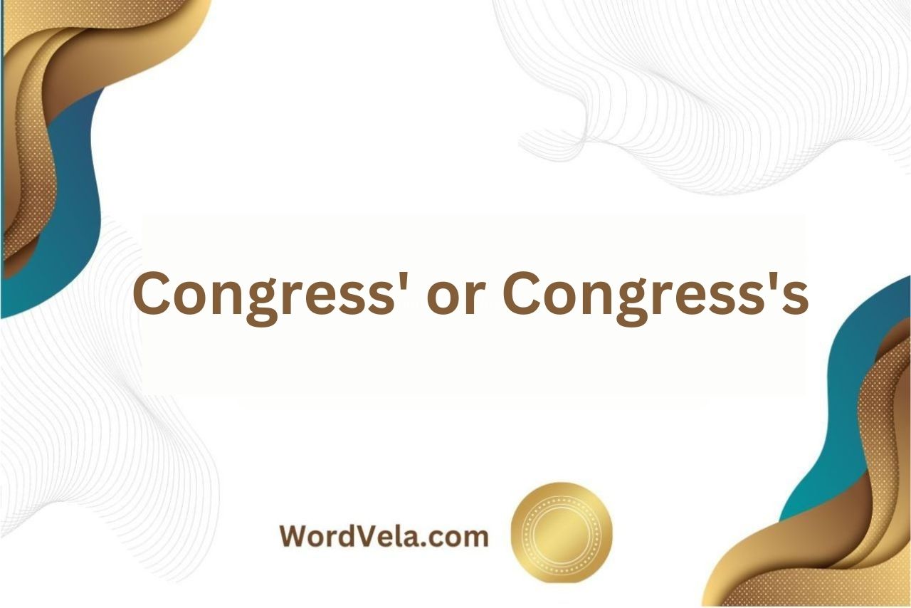 Congress' or Congress's
